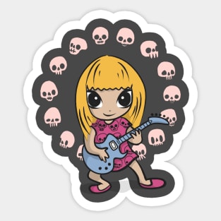 Preppy Skull Girl Logo Design Sticker